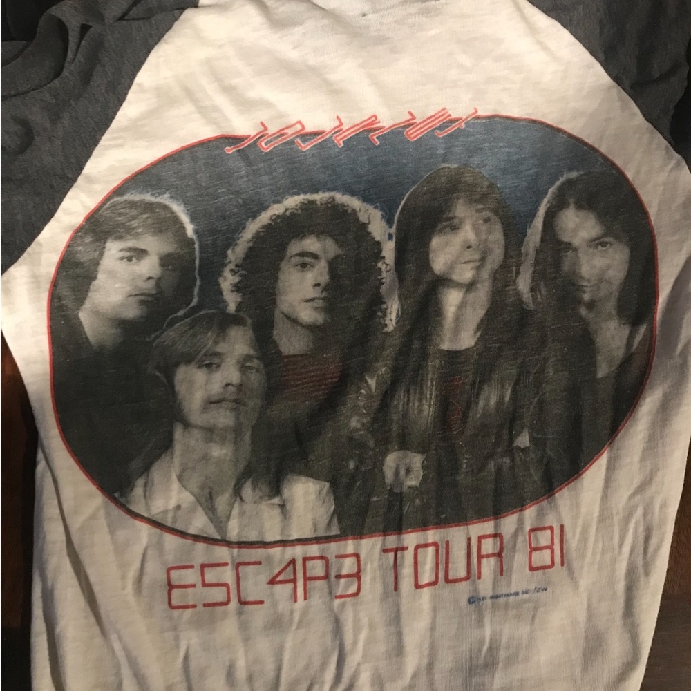 Vintage 1981 Journey Captured Tour Shirt Size M Single Stitch Raglan 80s band